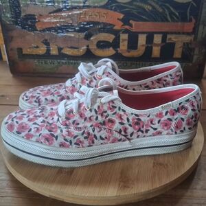 Keds + Kate Spade Shoes, New York Triple Kick Rose Garden Platform Sneakers